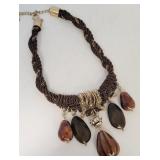 Chicos brown beads choker
