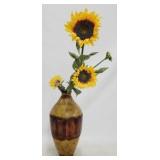 Decorative 26" vase with sunflowers