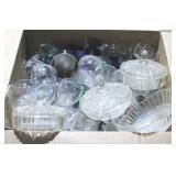 Box lot assorted glass items