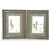 Pair of Signed Watercolors