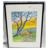 Framed Watercolor, signed - 11 x 14