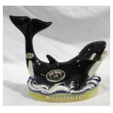 Ezra Brooks Washington Killer Whale Bottle - 9"