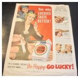 Page of 1952 Look Magazine-Lucky Strike/Ford Ads