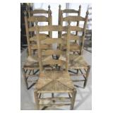 Set of 5 Ladder Back Rush Seat Chairs