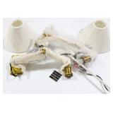 Pair adjustable arm brass wall sconces