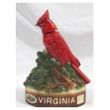 Ezra Brooks Virginia Cardinal Bottle - 11" tall