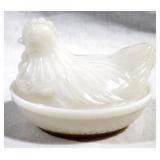 Milk Glass Hen on a Nest