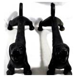 Pair of cast iron Dog fireplace log holders