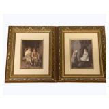 Pair of Framed Printed  - 11 x 13.5