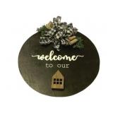 "Welcome" Wood Sign - 24" round