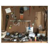 Lot of Items (top of tool bench & wall)