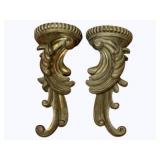 Pair of wall shelves / candle holder - 13" tall