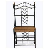 Wood & Metal Bakers Rack - 35 x 76 x 18