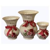3 Formalities Vases - 10", 8" & 6" tall