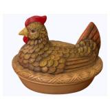Ceramic Hen on Nest - 10 x 7 x 8