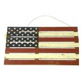 Painted Wood American Flag Wall Decor - 13 x 24