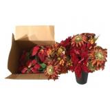 Box lot of Faux Flowers