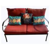 Metal Bench w/ cushions & Pillows