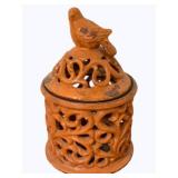 Pottery Jar w/ lid - 13" tall