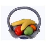 Ceramic Fruit basket w/ faux fruit