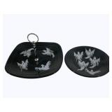 2 Fiestaware Halloween Ghost Themed Serving Pieces