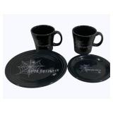 4pcs of Fiestaware Halloween Themed Dishes