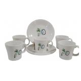 7pcs Fiesta Bike-Flower Dishes