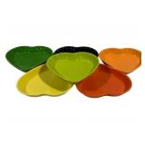 6 Fiesta Heart Trays 9 x 9