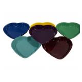 6 Fiesta Heart Trays 9 x 9