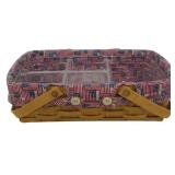 Longaberger 2005 Divided Pie Basket 4.5x14x10