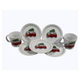 7pc Fiesta Christmas VW Bus Dinnerware