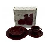 Fiesta Claret 4 Pc Place Setting in box
