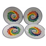 4 Fiesta Tied & Dyed 9" Plates