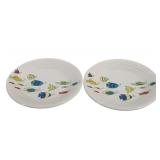 2 Fiesta School of Fish 9" Plates