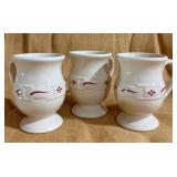3 Longaberger Woven Traditions Red Latte Mugs