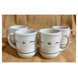 4 Longaberger Woven Traditions Coffee Mugs