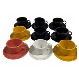 9 Fiesta Cups & Saucers 3 x 5.5