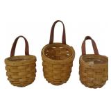 Longaberger 3 2007 Wall Hanging Baskets