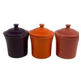 3 Fiesta Covered Jars 6"