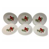6 Fiesta Holiday Cardinal 9" Plates