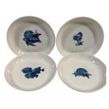 4 Fiesta Coastal Fish 8.5" Bowls