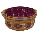 Longaberger 2010 FAlling Snow Basket 5x12x10.5