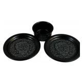 Fiesta Skull & Vine Ramekin & 2 Appetizer Plates