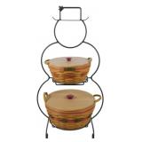 Longaberger 1999 Popcorn Snowman Stand