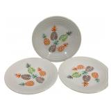 3 Fiesta Pineapple 9" Plates