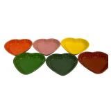 6 Fiesta Heart Bowls 8 x 7