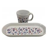 Fiesta Americana Stars Oval Tray & Mug