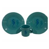 Fiesta Seahorse Trio Mug & 9" Plates
