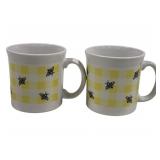 2 Fiesta Bees Mugs 3.5"