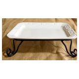 Longaberger 13" Rectangular Svg Platter w/ Stand